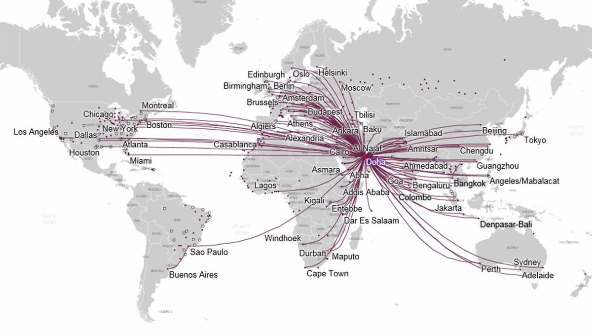 katar airways wout kat jeyografik ewòp